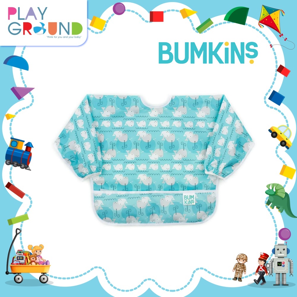 BUMKINS ผ้ากันเปื้อนแขนยาว ผ้ากันเปื้อนเด็ก รุ่น Sleeve Bib เหมาะกับน้อง 6-24 เดือน