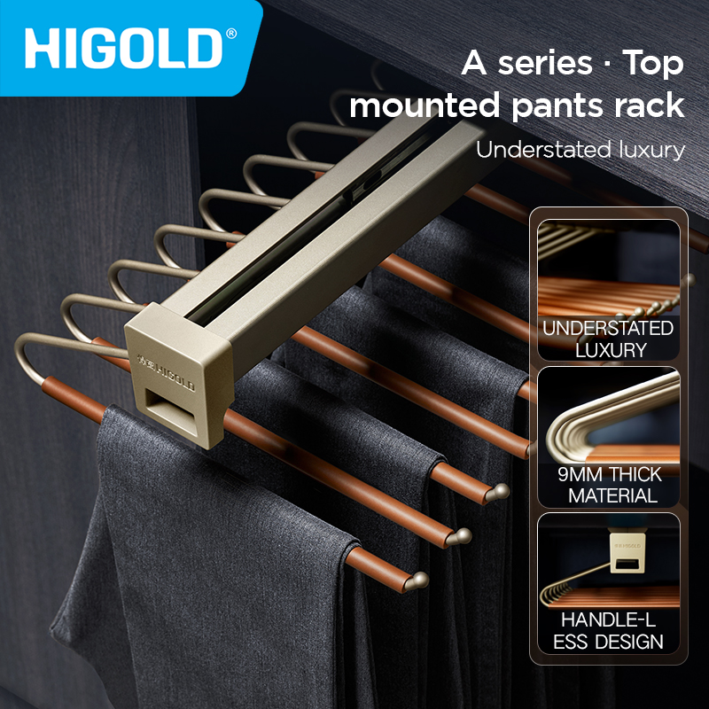 HIGOLD Wardrobe Drawer Pull Basket Top Mounted Storage Trouser Rack Home Cloakroom Telescopic Drawer Pull Basket Sliding Wardrobe Hardware Accessories ราคา 3,679 บาท*ส่งฟรี