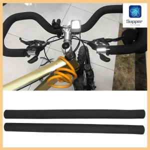 สินค้า 【ราคาถูกสุด】[Best deal] Bike Handlebar Grips ท่อโครงจักรยานฟองน้ำโฟมมือจับแบบนุ่มปลอกยางบังคับปลั๊กอุปกรณ์จักรยาน