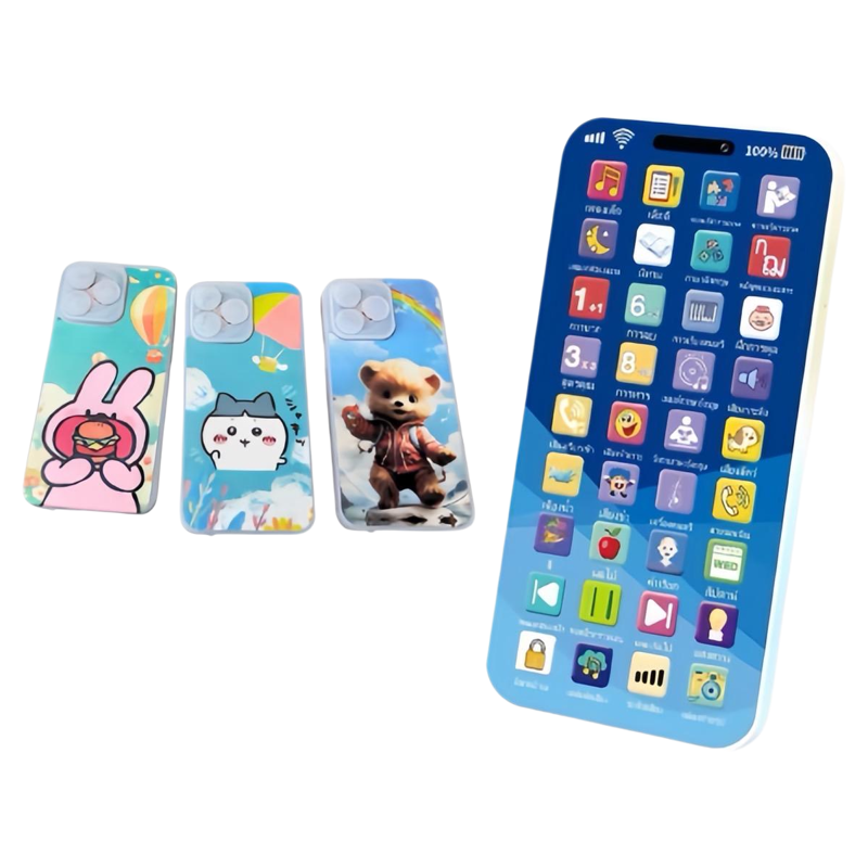 Children's Phone, Developmental Toys, Has Sound and Light, Learning, Adjustable Volume, Teaches Letters, Numbers, Fruits, Colors, Music. ราคา 99 บาท*ส่งฟรี