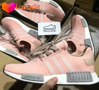 รองเท้าวิ่งผู้หญิงADIDAS/NMDสีชมเทาพาสเทลรีสต็อกของครั้งเดียวงานหายากสุดๆสวยสวมนุ่มสบายเท้าพร้อมกล่อง