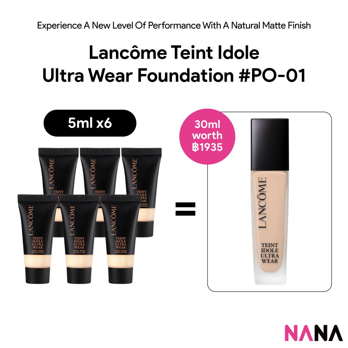 Lancôme Teint Idole Ultra Wear Foundation # Po-01 Sample Pack (5ml X 6/3) ราคา 810 บาท*ส่งฟรี