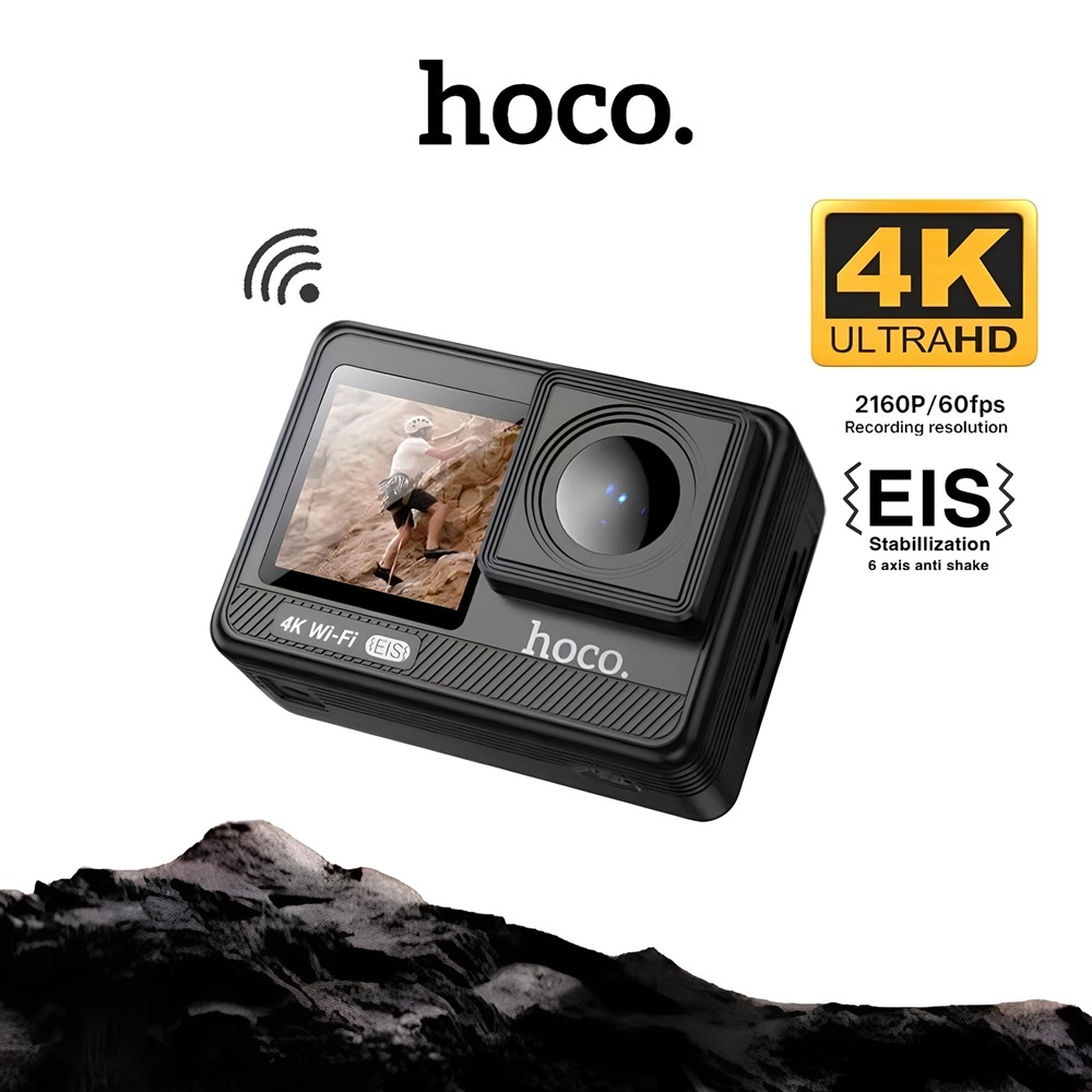 Hoco Dv102 Action Camera 4K 30Fps / 20Mp, Dual Screen, 6-Axis Anti-Shake, Waterproof to a Depth of 30 Meters, Action Camera ราคา 1,850 บาท*ส่งฟรี