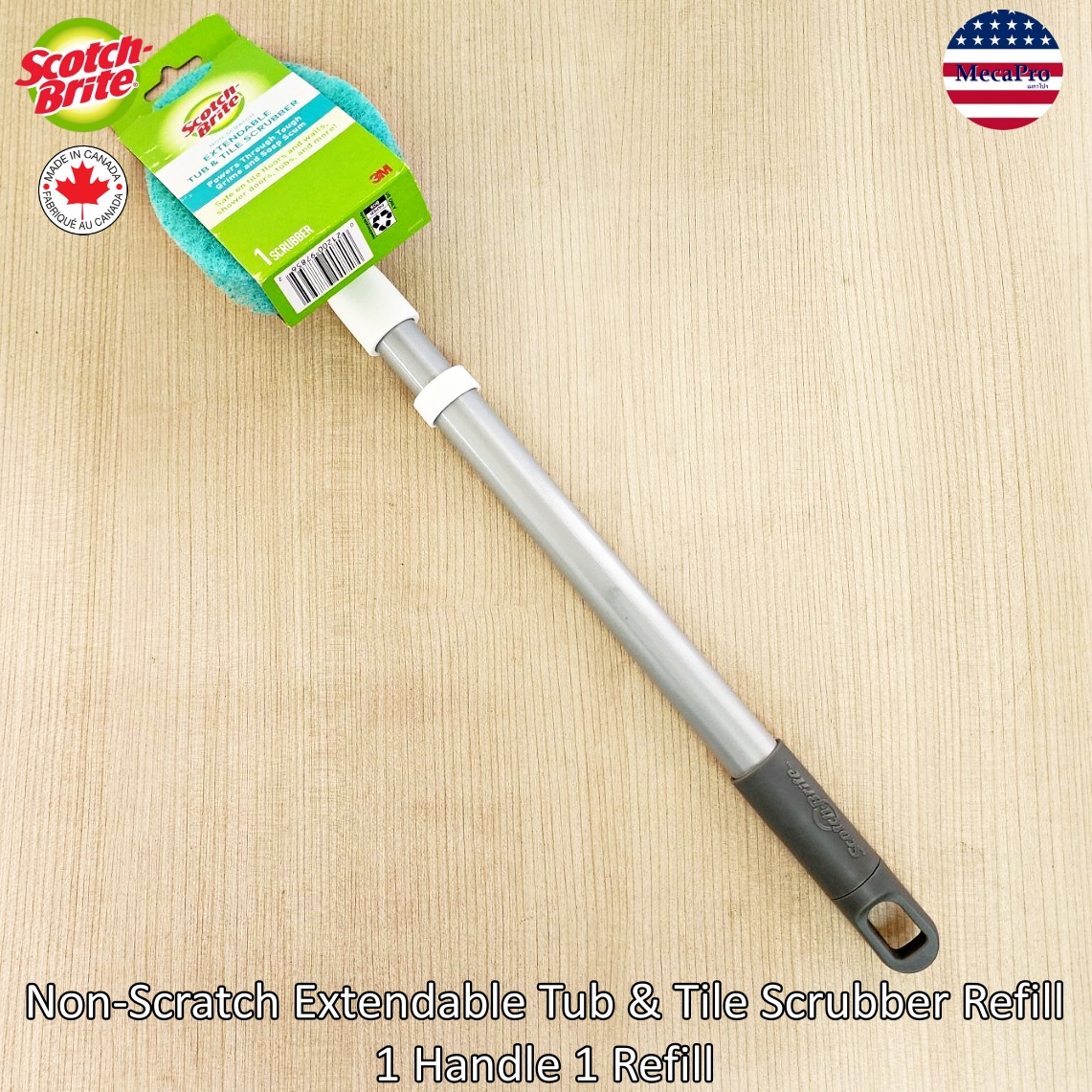 Scotch-Brite® Non-Scratch Tub & Tile Scrubber Refill ไม้ปรับความยาวได้ ฟองน้ำ สำหรับทำความสะอาดห้องน้ำ ราคา 366 บาท*ส่งฟรี