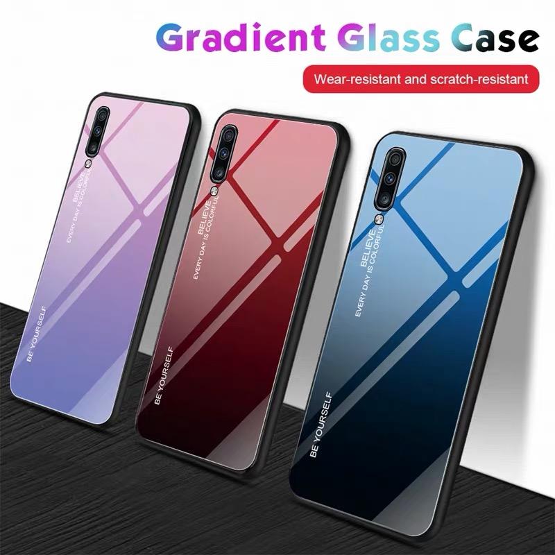 Case Samsung galaxy A30s เคสซัมซุง A30S เคสกระจก เคสเงาไล่สี ขอบนิ่ม กระจกสองสี เคสกันกระแทก เคส samsung galxy a30s สินค้าใหม่