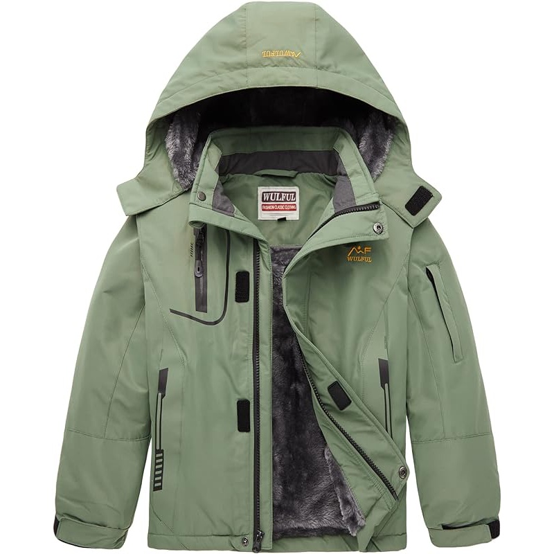 LZD WULFUL Boy 'S เสื้อแจ็คเก็ตสกีกันน้ำ Warm Fleece Hooded Winter Snow Coat ราคา  2,323 บาท*ส่งฟรี