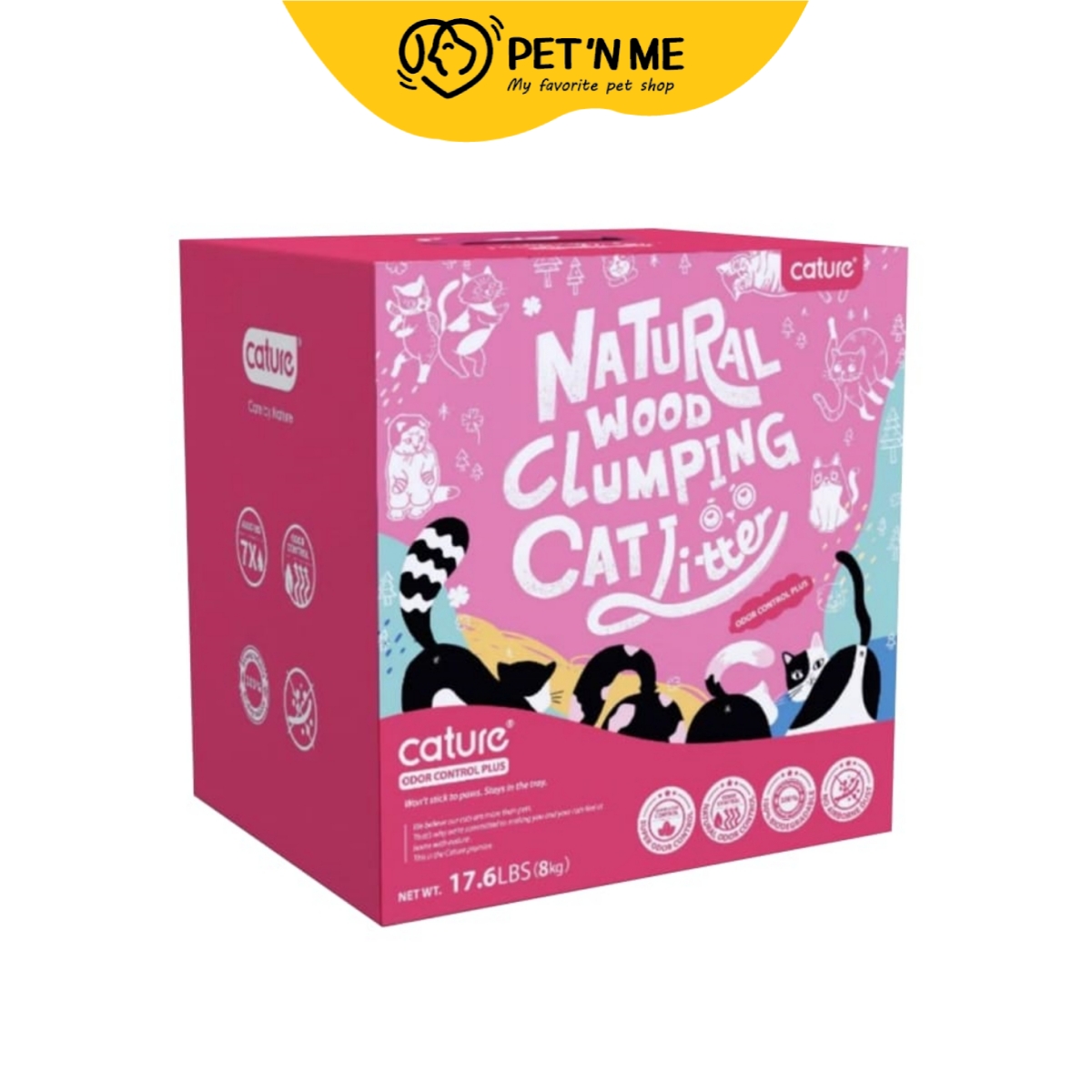 Cature Natural Wood Clumping Cat Litter Odor Control Plus 8 kg. ราคา 1,025 บาท*ส่งฟรี