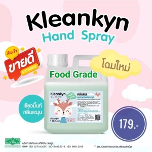 ราคา(แถมฟรีกรวยจิ๋ว)KleanKyn Alcohol Hand Spray (Food Grade) Alcohol 76.5% แอลกอฮอล์ล้างมือ แอลกอฮอล์แกลลอน ชนิดน้ำสีเขียวมิ้นท์ กลิ่นเปเปอร์มิ้นท์