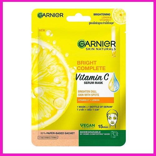 Garnier Skin Naturals Bright Complete Vitamin C Serum Mask Garnier Bright Complete Vitamin C Serum Mask ราคา 55 บาท*ส่งฟรี
