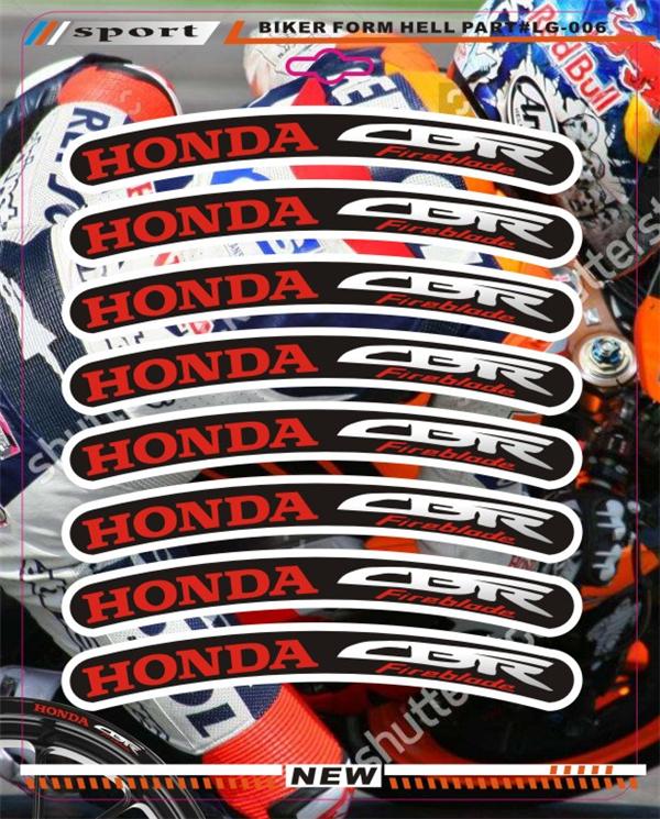 8 pcs HONDA CBR 150 650 1000 RR 15" 16 "17" 18 19" "21" นิ้วล้อ Rim Wheel Decals Mac Mags Big Bike สติ๊กเกอร์ การโฆษณา แปดชิ้น รถจักรยานยนต์ดุมล้อริมแถบรูปลอกสติกเกอร์รถสำหรับ Sticker Car ราคา 129 บาท*ส่งฟรี