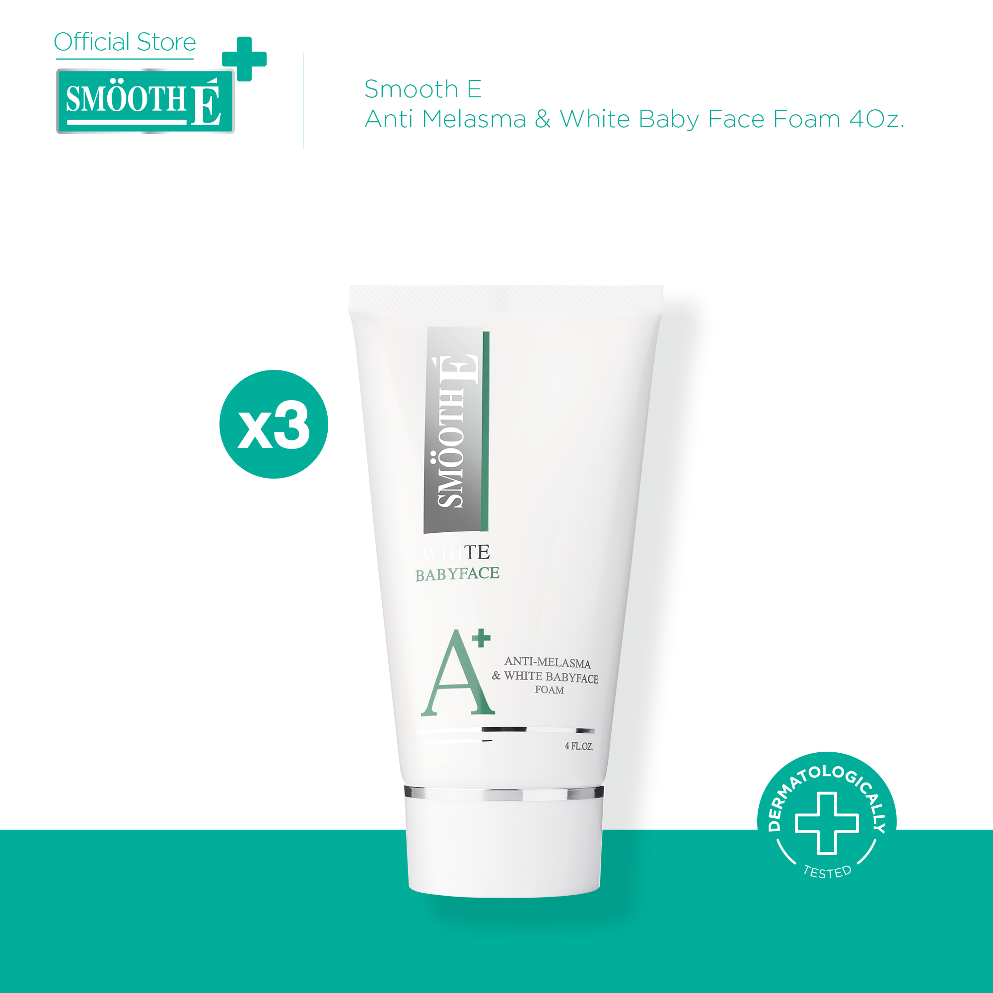 (แพ็ค 3) Smooth E Anti-Melasma Foam โฟมไม่มีฟอง Non-Ionic ช่วยให้ฝ้าดูจางลงใน 4 สัปดาห์ ทำความสะอาดล้ำลึก ไม่ทิ้งสารตกค้าง ช่วยให้ผิวชุ่มชื้น 4 oz. ราคา 1,075 บาท*ส่งฟรี