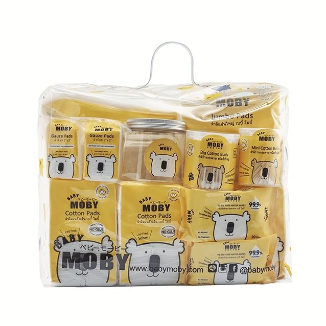 BABY MOBY ของขวัญเยี่ยมคลอด ชุดกระเป๋าคุณลูก Baby Moby Newborn Essentials Gift Bag ราคา 1,009 บาท*ส่งฟรี