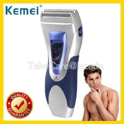 Kemei ที่โกนหนวดไฟฟ้า เครื่องโกนหนวดไฟฟ้า ที่โกนหนวด โกนหนวดไฟฟ้า เครื่องโกนหนวด เครื่องโกนหนวดไฟฟ้าไร้สายแบบชาร์จ ใบมีดฟอยล์คู่ 2 หัวโกนยืดหยุ่น รุ่น KM-6088 พร้อมใบมีดสำรองและถุงผ้ากำมะหยี่ - สีฟ้า