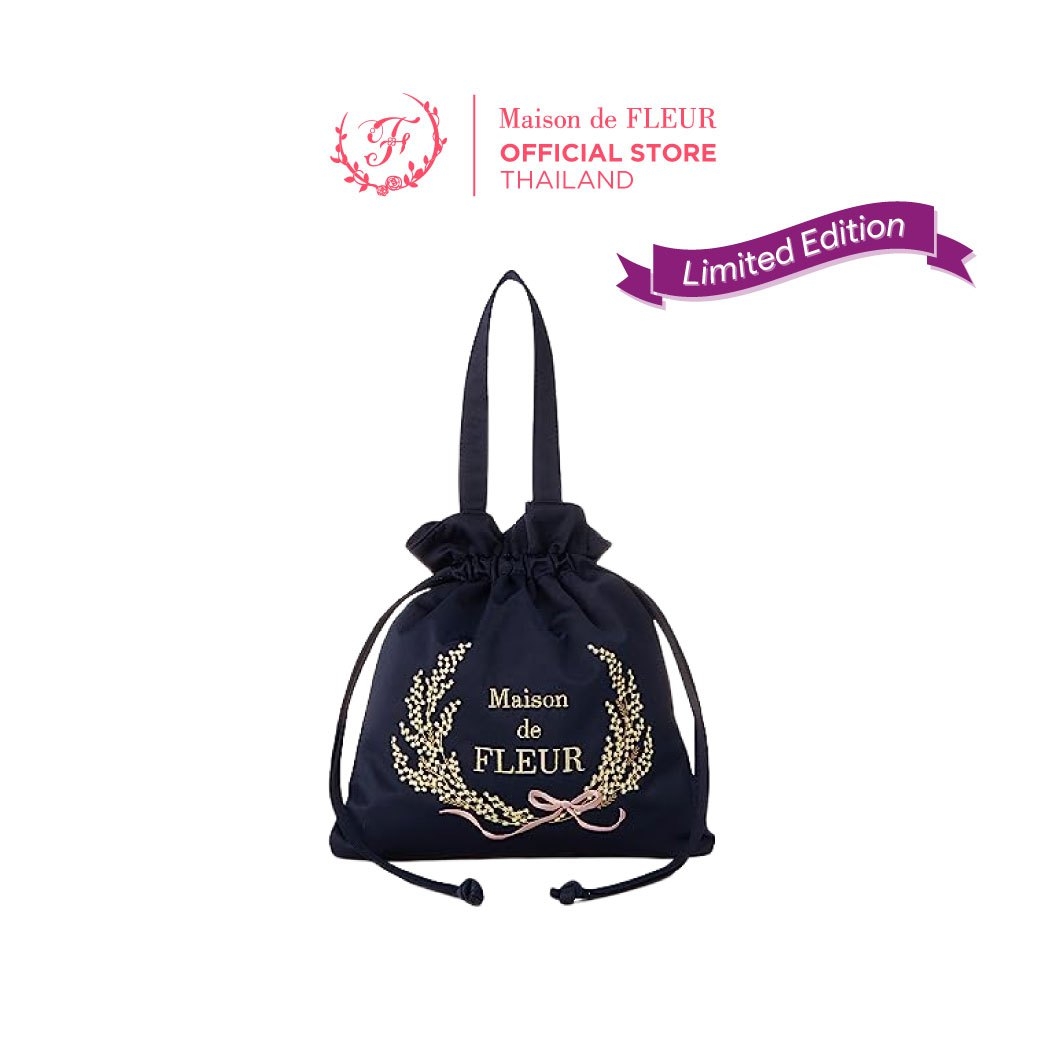 [New Collection] Mimosa Embroidered Drawstring Tote Bag ราคา 1,787 บาท*ส่งฟรี