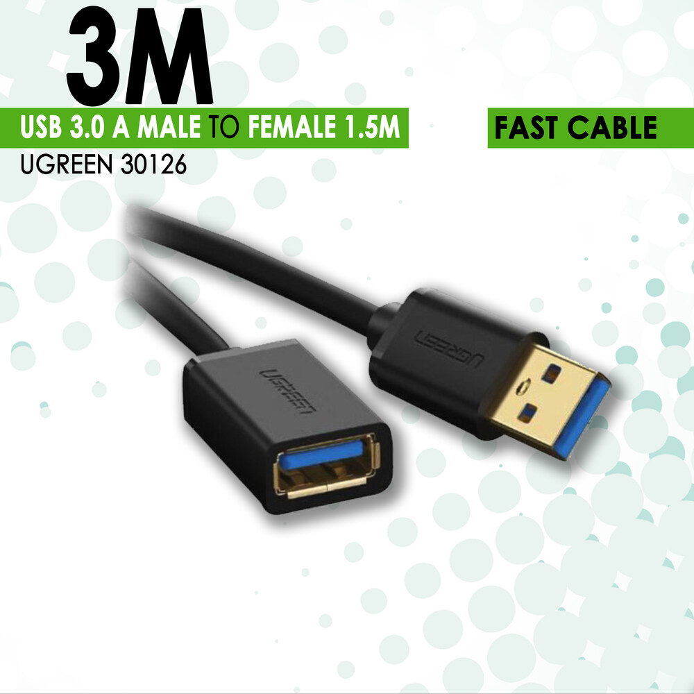 UGREEN USB 3.0 A Male to Female Fast Cable [1.5 M & 3 M] | สาย USB 3.0 A ตัวผู้ เป็น ตัวเมีย [1.5 เมตร & 3 เมตร] สายต่อเพื่อความยาว USB