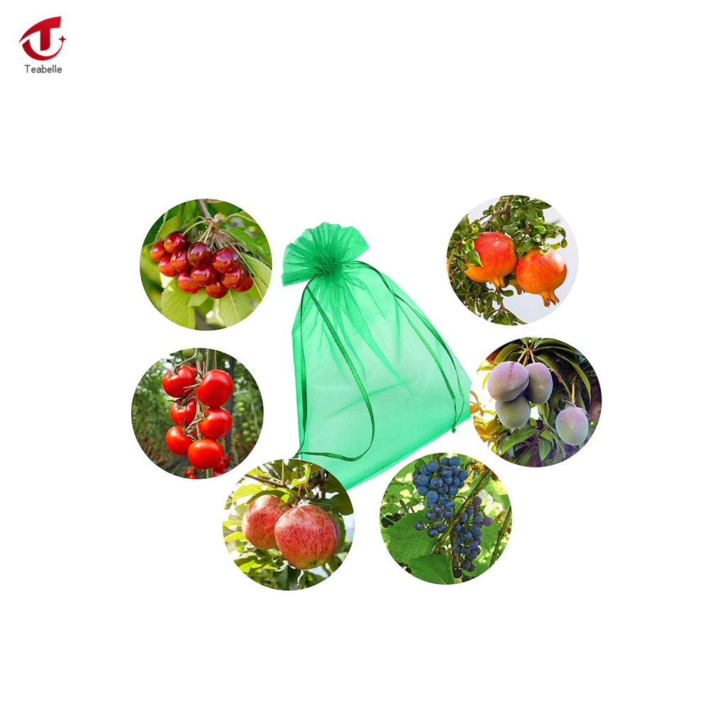 20PCS Grape Fruit Protection Bags Garden Drawstring Netting Mesh Bags Anti-Bird For Plant Fruit Trees Organza Bags ราคา 59 บาท*ส่งฟรี