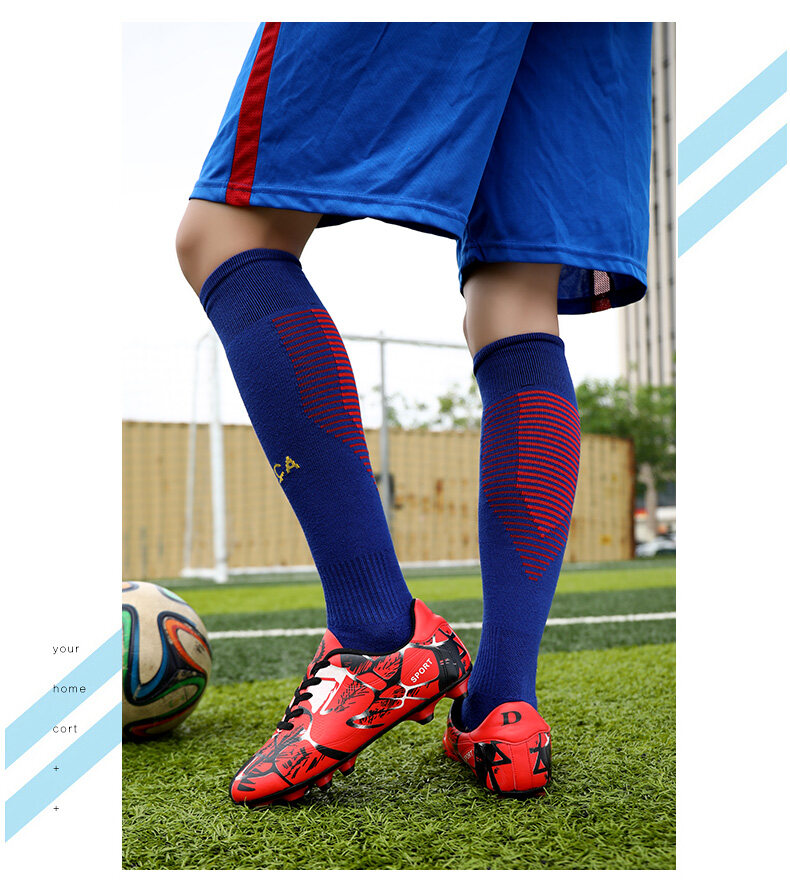 ภาพที่ให้รายละเอียดเกี่ยวกับ จัดส่งจากประเทศไทย-2022 ผู้ชายรองเท้าฟุตบอลกลางแจ้ง FG รองเท้าฟุตบอลแหลมรองเท้าฟุตบอลรองเท้าฝึกอบรมกีฬาฟุตบอลรองเท้าผู้ชายฝึกอบรมฟุตบอลเกมผู้ปกครองเด็ก