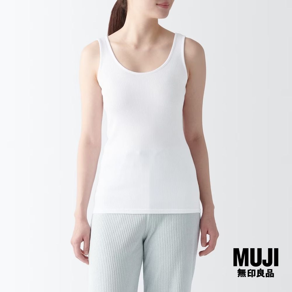 มูจิ เสื้อกล้ามตัวใน ผู้หญิง - MUJI Cotton Ribbed Tank Top ราคา 250 บาท*ส่งฟรี