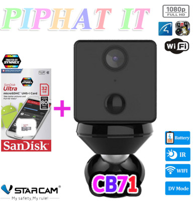 Vstarcam CB71 1080P Mini กล้องแบตเตอรี่ในตัว คมชัด 2ล้านพิกเซล กล้อง Wifi + เมมโมรี่แท้ 32G ครบชุดพร้อมใช้ Vstarcam CB71 1080P Mini กล้องแบตเตอรี่ในตัว คมชัด 2ล้านพิกเซล กล้อง Wifi + เมมโมรี่แท้ 32G ครบชุดพร้อมใช้