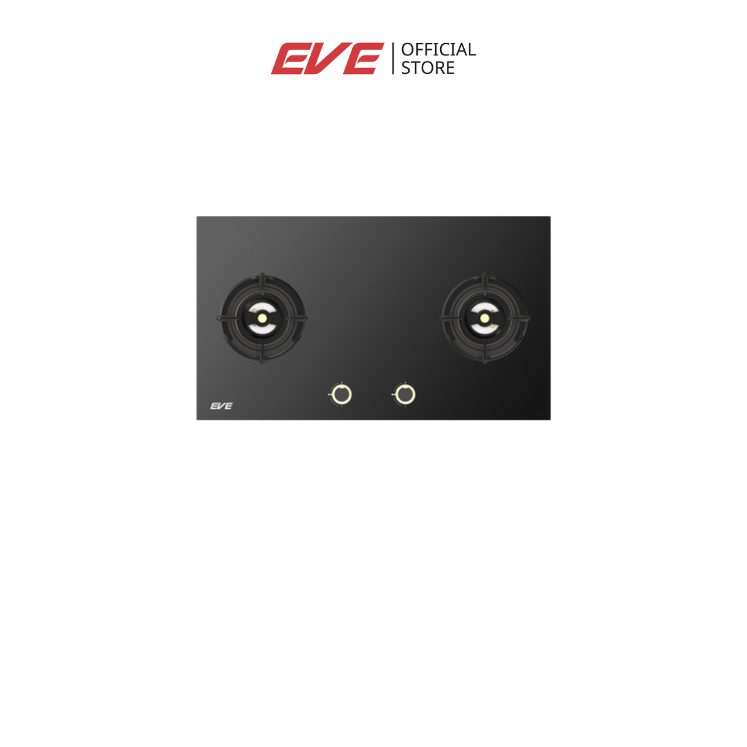 EVE เตาแก๊สฝังกระจก 2 หัว ฐานกระจกนิรภัย สีดำHB78-SBH289/BG ราคา 6,990 บาท*ส่งฟรี