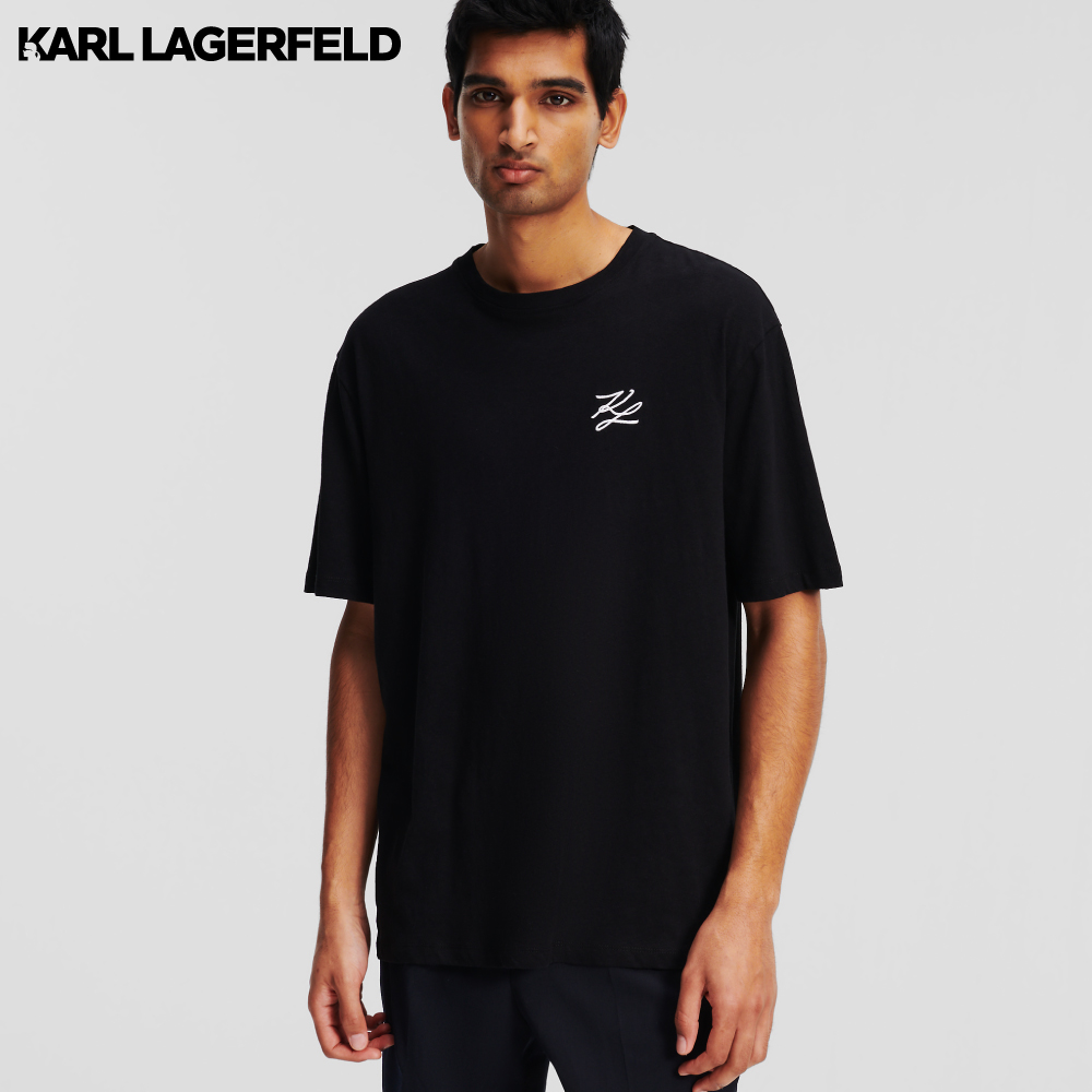 KARL LAGERFELD - RTW-1 AUTOGRAPH LINEN BLEND T-SHIRT ราคา 5,150 บาท*ส่งฟรี