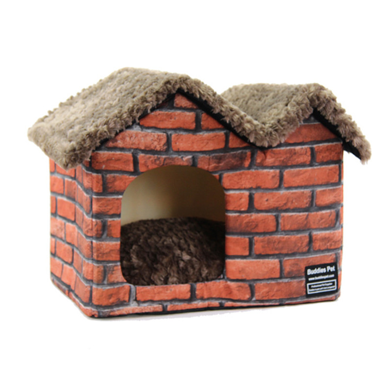 Foldable Pet Dog House Cat Nest Kennel with Mat Winter Warm Cozy Portable Dog Bed Sofas for Small Medium Dog Cat Pet Supplies