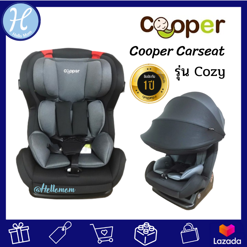 Cooper คูเปอร์ คาร์ซีท คาร์ซีทเด็ก Carseat รุ่น Cozy รับประกัน 2 ปี แบรนด์แท้ศูนย์ไทย ใช้ได้ตั้งแต่แรกเกิด - 7 ขวบ หรือ 25kg ระดับได้ 3 ระดับ Authorize dealer ราคา 4,990 บาท*ส่งฟรี