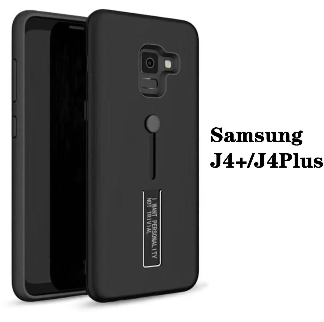 [รับประกันสินค้า] Case Samsung Galaxy J4 Plus / J4+ เคสซัมซุง J4พลัส เคสปุ่มเลื่อน สายคล้องนิ้ว เคสหุ่นยนต์ สำหรับ เคส Samsung J4plus เคสมือถือ เคสโทรศัพท์ [Armor] Lanyard ขาตั้ง กันกระแทก Man Hard แบบใหม่