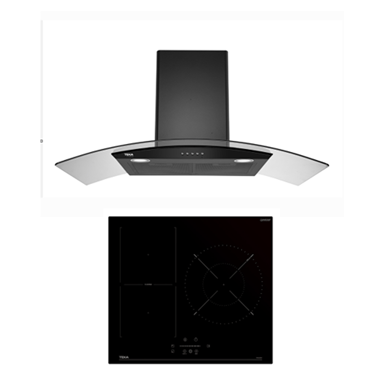 เครื่องดูดควันในครัว Teka เตาระบบ Induction รุ่น IBF63210 SSS BK + เครื่องดูดควัน รุ่น LDD 90.2 สีดำ