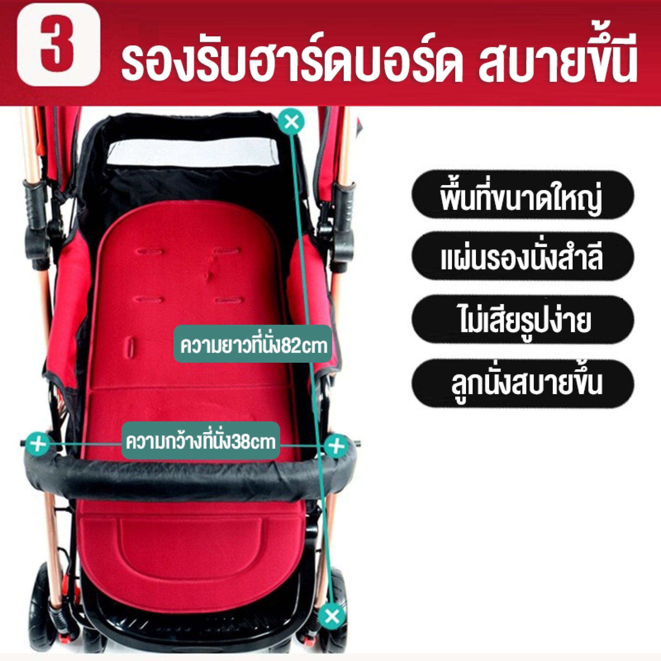 คำอธิบายเพิ่มเติมเกี่ยวกับ Beige รถเข็นเด็ก ของขวัญ 4 ชิ้นแถมฟร ปรับ 3 ระดับ ( นั่ง/เอน/นอน) เข็นหน้า-หลังได้ มีเบรค โช้คอัพ รถเข็นเด็กพับได้