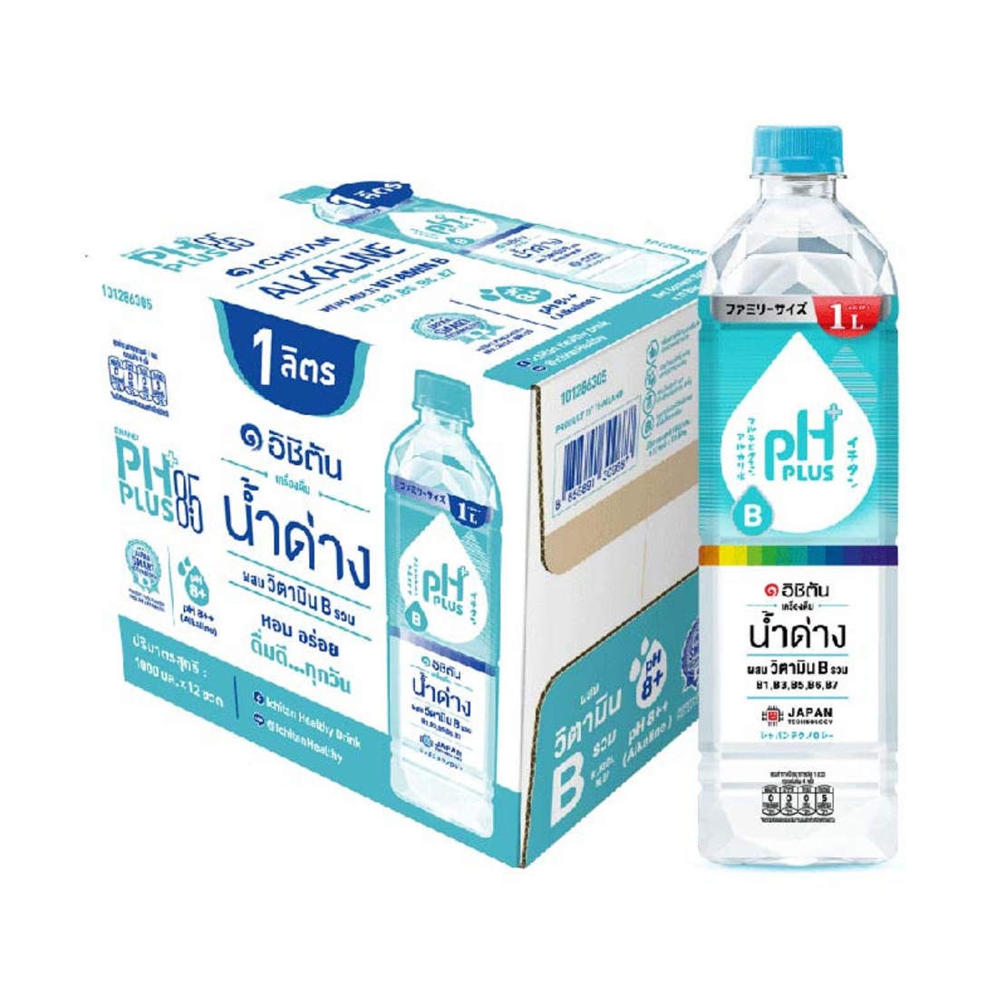 📌 Free Delivery (3 Boxes = 36 Bottles) Ichitan Ichitan Alkaline Water Mixed with Vitamin B Complex 1000 Ml. ราคา 1,530 บาท*ส่งฟรี