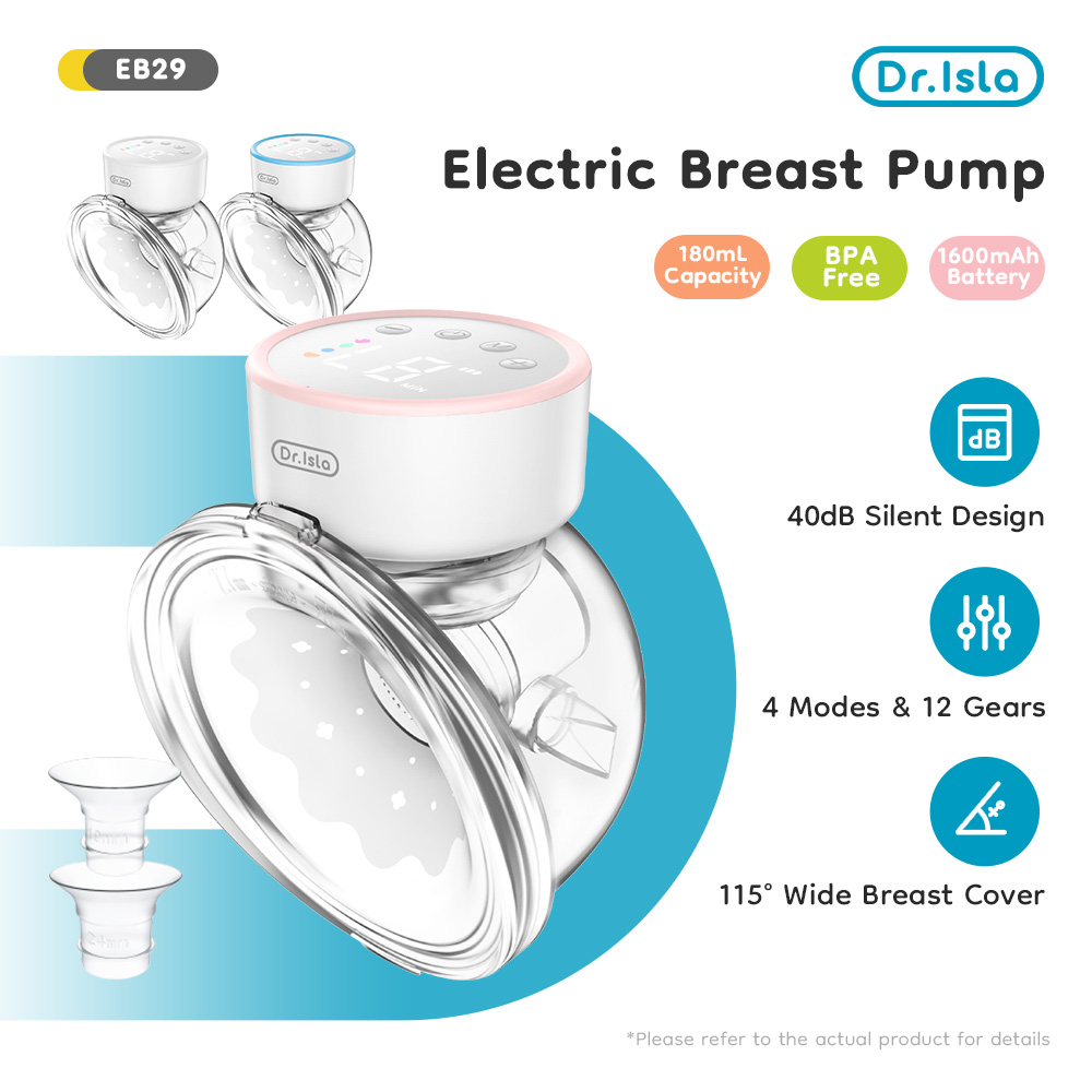 Dr.isla electric breast pump 4 modes adjustable 12 level portable USB charger handsfree BPA free 24mm wireless breast pump my376 EB29 ราคา 1,108 บาท*ส่งฟรี