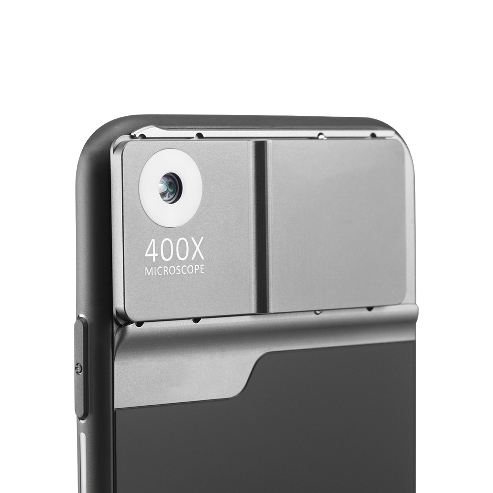 400X กล้องจุลทรรศน์โทรศัพท์กล่องกระจกชุดสำหรับ iPhone Bulit โคมไฟเลนส์ kit ด้วยกล้องจุลทรรศน์ดิจิตอลเลนส์
