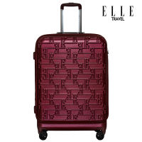 ELLE Travel Expandable Collection กระเป๋าเดินทางขนาดกลาง 26″นิ้ว 100%โพลีคาร์บอเนต(PC) ซิปคู่ ฝาเปิดหน้าและซิปขยายเพื่อความจุสูงสุด
