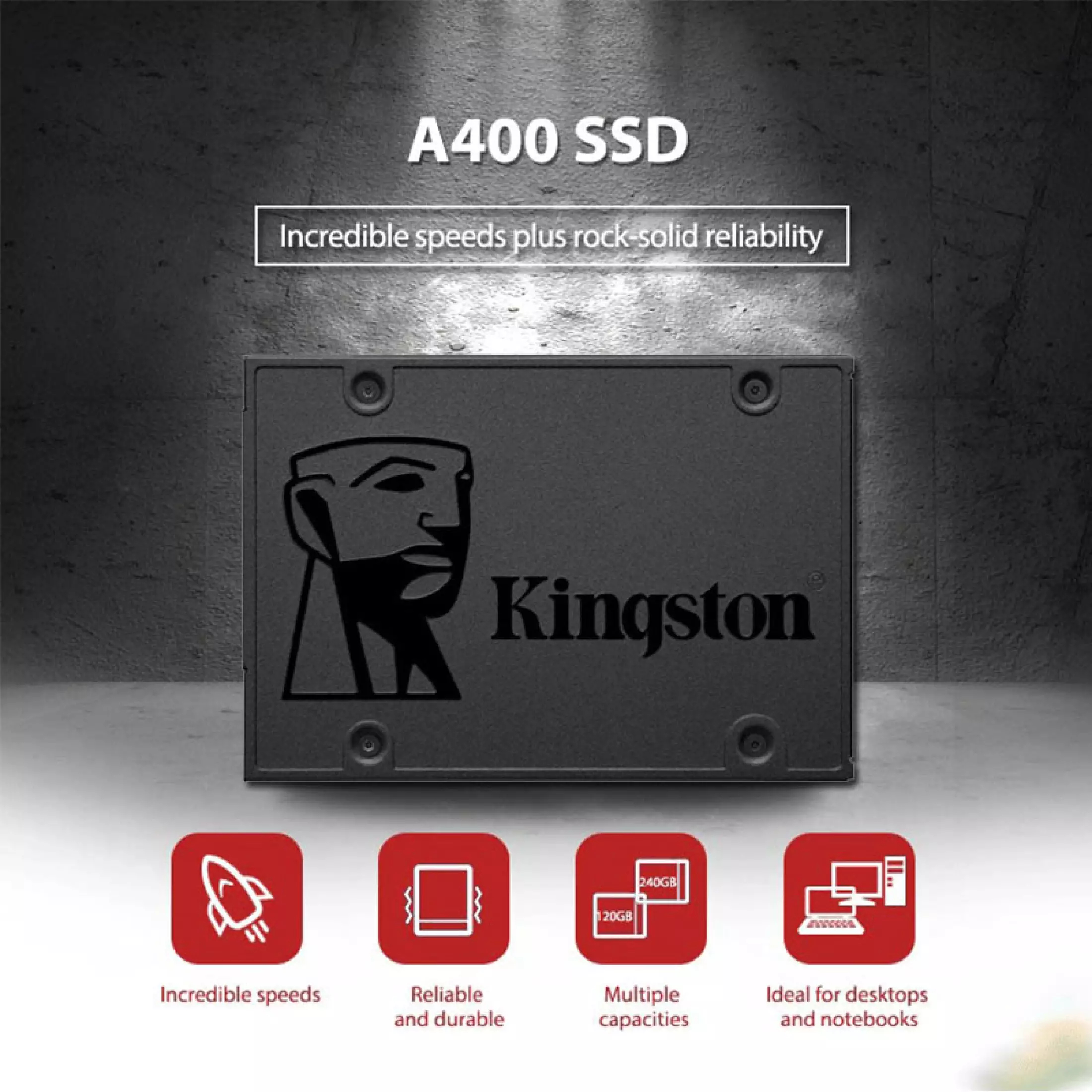 รูปภาพของ 【มีสินค้า】Kingston SSD โซลิดสเตทไดรฟ์/SSD A400 SATA 3.0 2.5inch-120GB/240GB/480GB ฮาร์ดไดรฟ์ภายใน