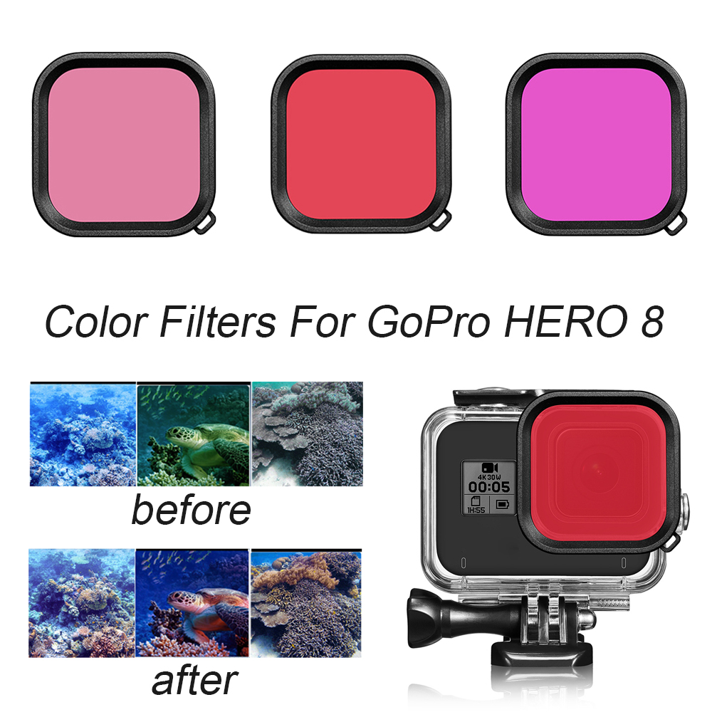 AVEDNN ป้องกัน Reflection อุปกรณ์เสริมเคสสีแดงสีชมพูสีม่วงเลนส์กล้องถ่ายรูปฟิลเตอร์ป้องกันชุดเลนส์สีแสงกรอง