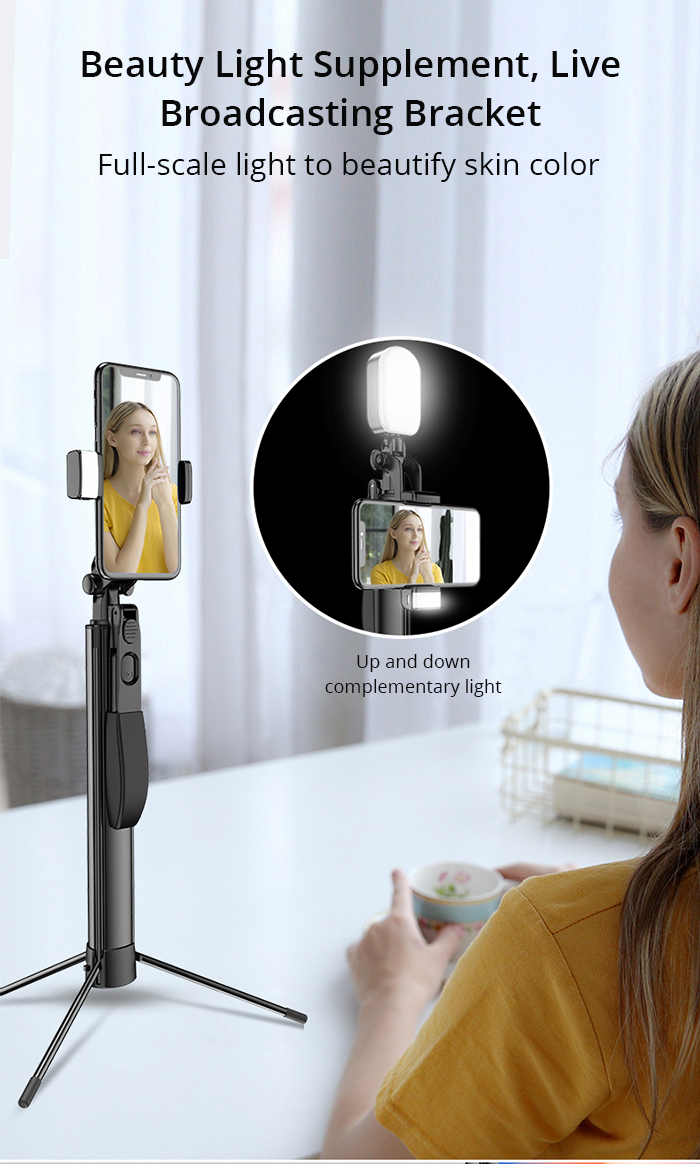 Video Stabilizer Selfie Stick Tripod for iPhone Xiaomi Huawei Gimbal Bluetooth Tripod Selfie Stick Fill Light For Mobile Phone