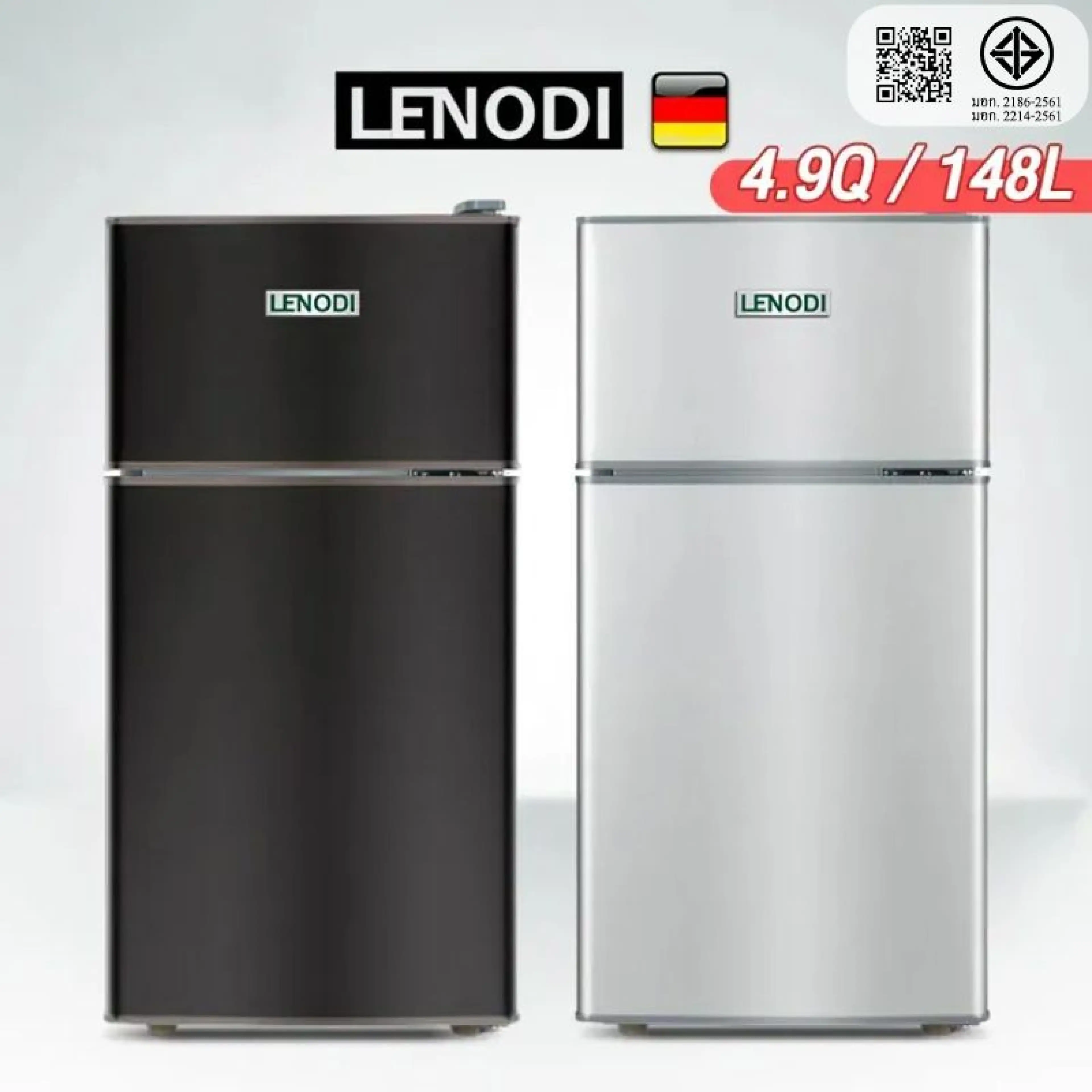 Lenodi ตู้เย็น 2 ประตู ความจุ 148 ลิตร มินิรีฟริเจอเรเตอร์ - รูปที่ 1