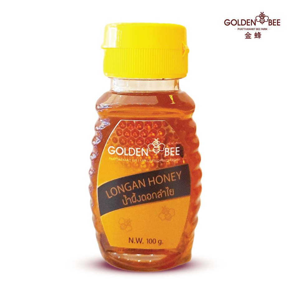 Longan Flower Honey, Size 100 G. Longan Honey 🐝 Squeeze Bottle Type, Golden Bee Brand, from the Bee Development Farm in Chiang Mai. ราคา 66 บาท*ส่งฟรี