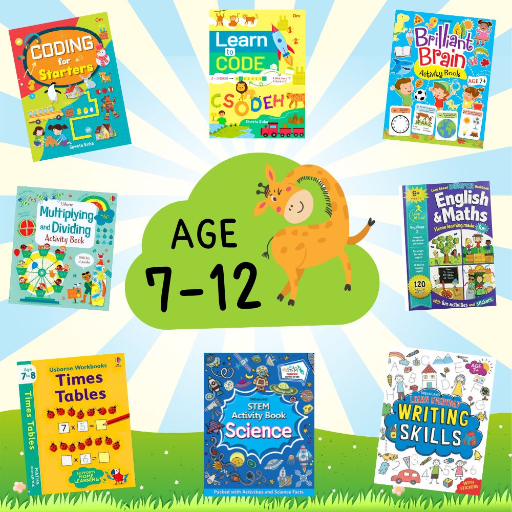 หนังสือ เด็ก7 ขวบ ขึ้นไป Activity Book for kids Age7+ Workbooks หนังสือกิจกรรมเสริมพัฒนาการสำหรับเด็ก หนังสือกิจกรรมเด็ก
