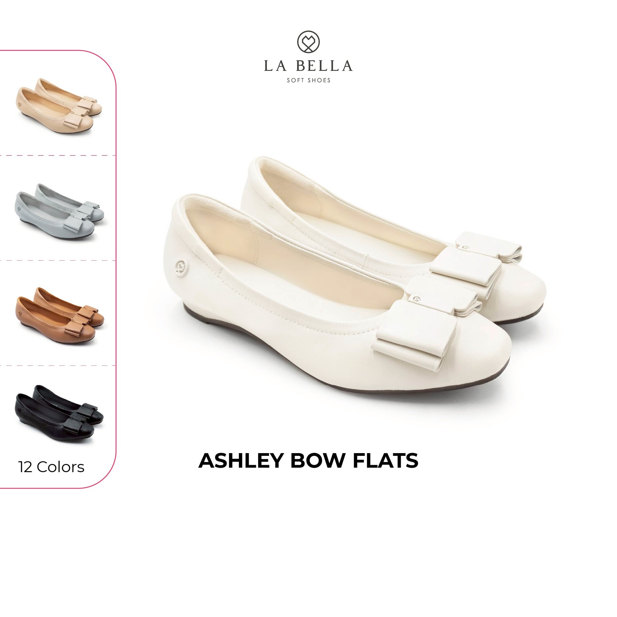 La Bella Sheepskin Shoes, Model Ashley Bow Flats - Formal Color ราคา 3,290 บาท*ส่งฟรี