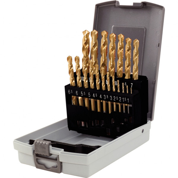 ชุดดอกสว่าน HSS-TiNกล่องพลาสติก 19 ชิ้น 1-10มม HSS-TiN Twist drill set in plastic case 19 pcs 1-10mm Article No.330.4620 ราคา 3,750 บาท*ส่งฟรี