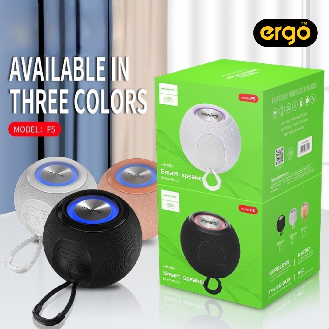 Maimi ลำโพงบลูทูธ รุ่น F5 ลำโพงบลูทูธ พกพา Smart Speaker ใส่เมมเมอรี่การ์ดได้ รองรับ USB พร้อมส่ง ราคา 320 บาท*ส่งฟรี