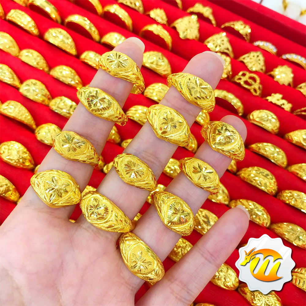 MKY Gold แหวนทอง ครึ่งสลึง (1.9 กรัม) หัวโปร่งหัวใจ ทอง96.5% ทองคำแท้*