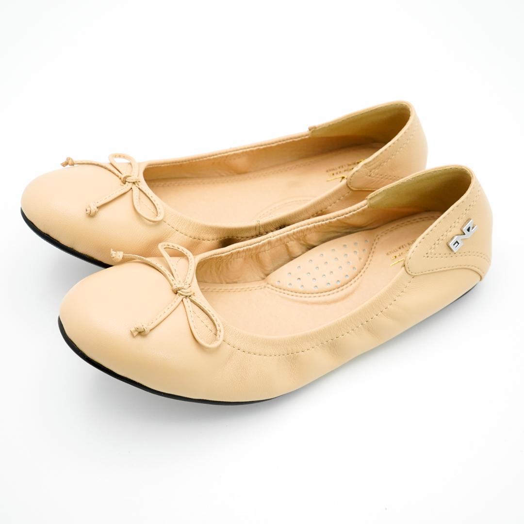 รองเท้าผู้หญิงทรงบัลเล่ต์ สวยหรูมีโบว์ด้านหน้า (ENVISZO)