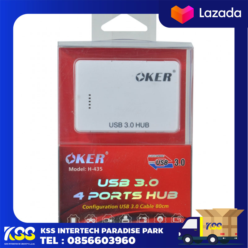 HUB Oker USB 3.0 4 Port H-435 (คละสี)