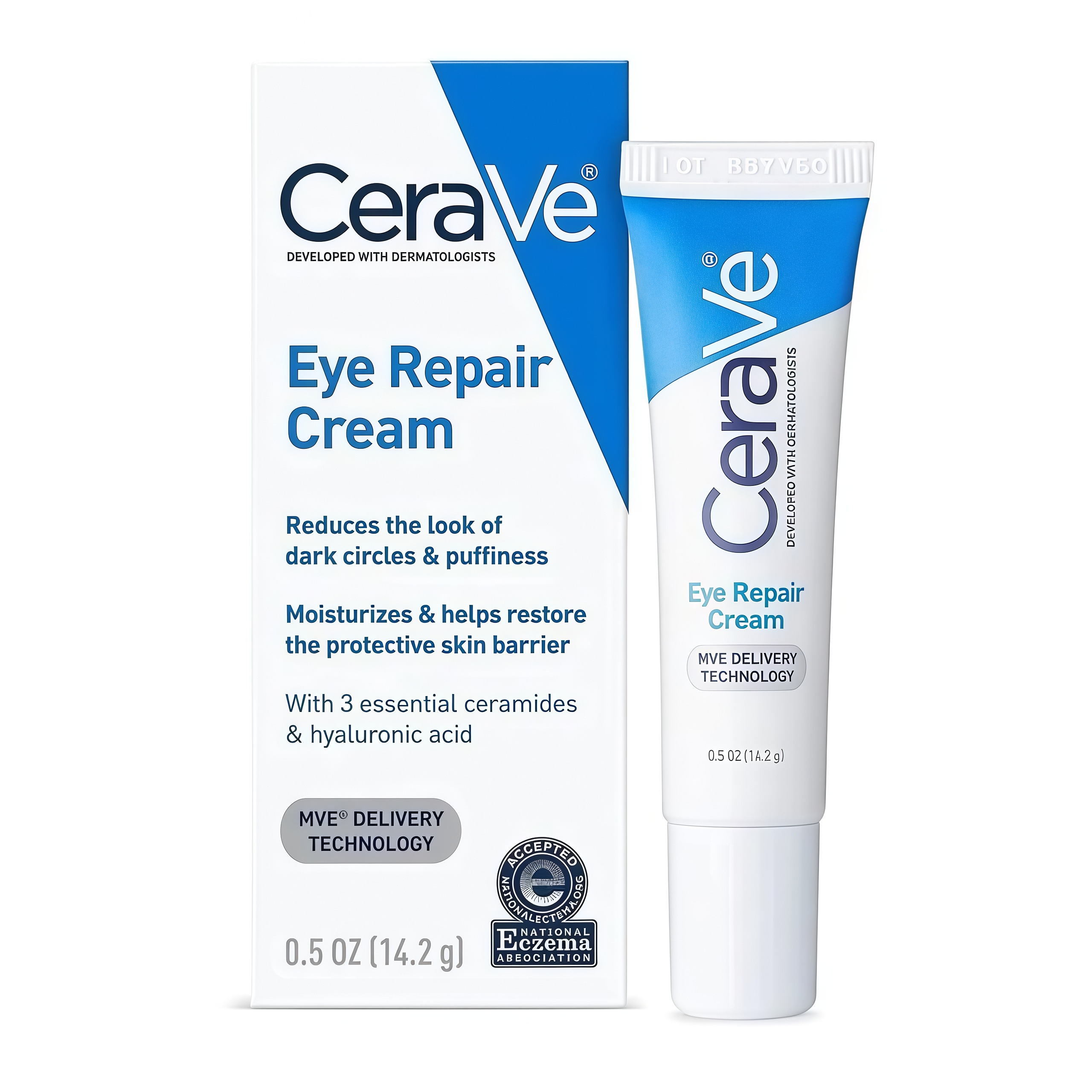 Cerave Eye Repair Cream, Eye Care Cream Reduces Dark Circles under the Eyes, Relieves Swollen Eyes, Strengthens the Delicate Skin Around the Eyes, 14.2g. ราคา 158 บาท*ส่งฟรี
