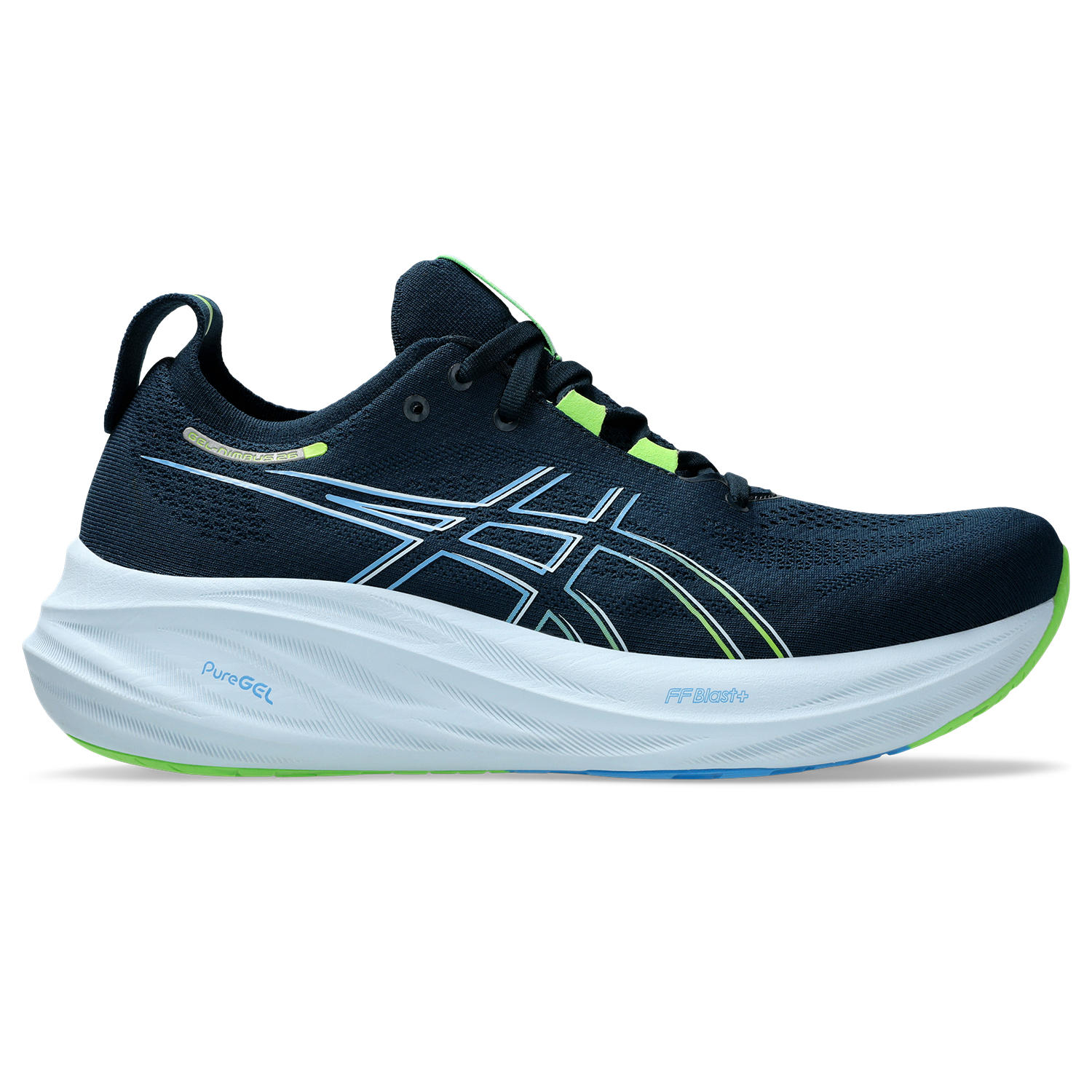 ASICS : GEL-NIMBUS 26 MEN RUNNING ผู้ชาย รองเท้าวิ่ง ของแท้ หน้ากว้าง 2E FRENCH BLUE/ELECTRIC LIME ราคา 5,200 บาท*ส่งฟรี
