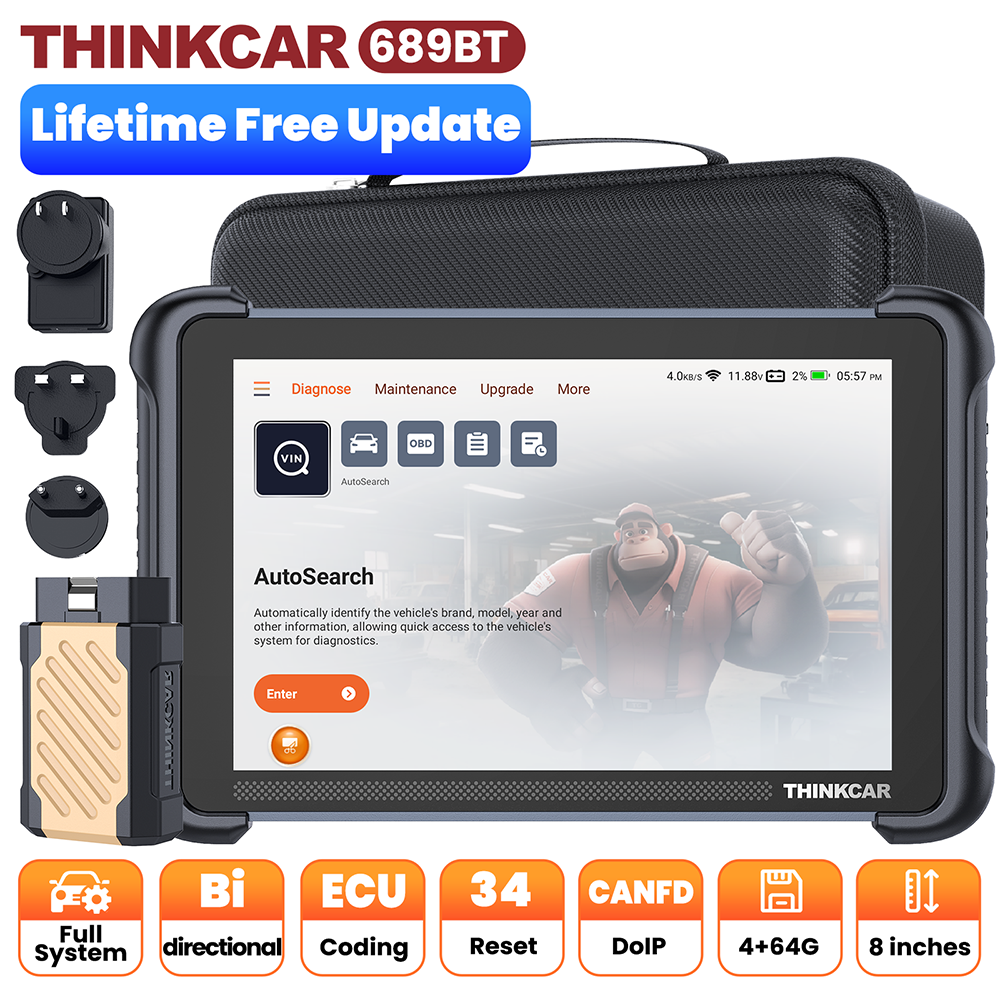THINKCAR THINKSCAN 689BT OBD2 Diagnostic Tool Support DOIP CAN FD Lifetime Free Active Test ECU Coding 34 Resets ราคา 17,337 บาท*ส่งฟรี