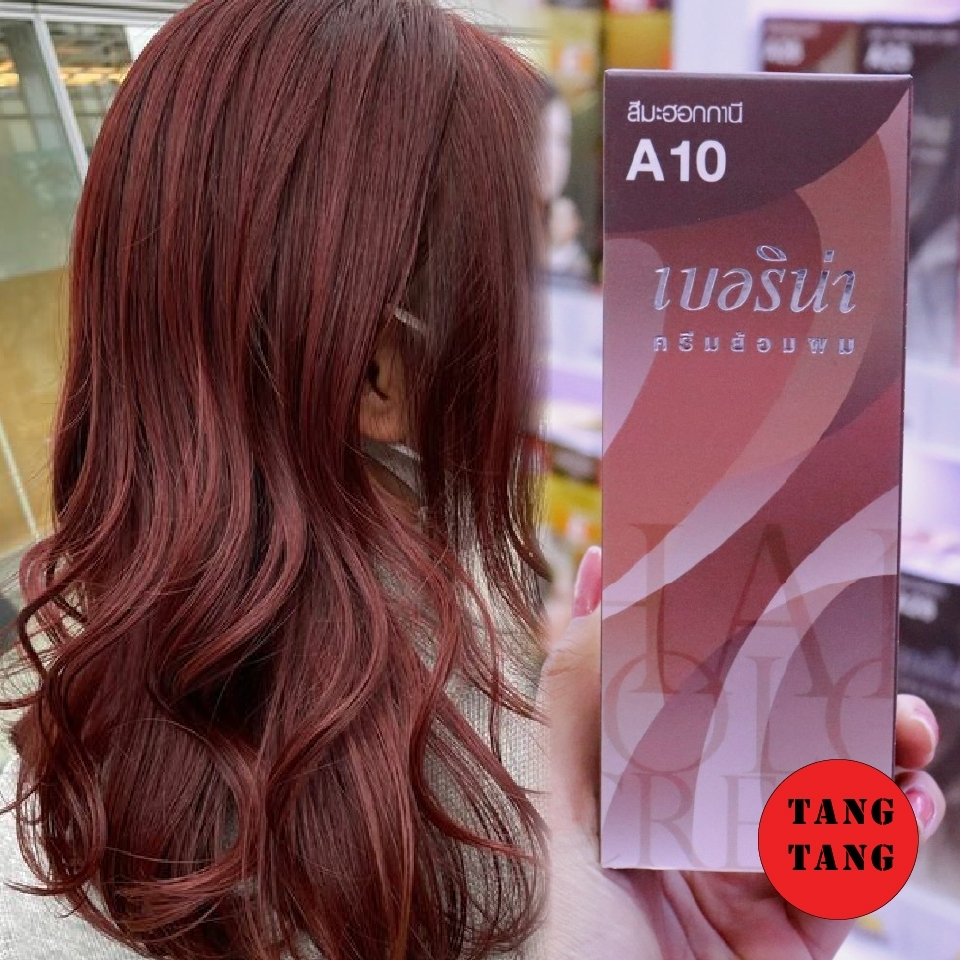 Berina Hair Color A10 สีมะฮอกกานี สีผมเบอริน่า เปล่งประกาย ติดทนนาน  ครีมเปลี่ยนสีผม สีแฟชั่น ปริมาณ 60 Ml. | Lazada.Co.Th